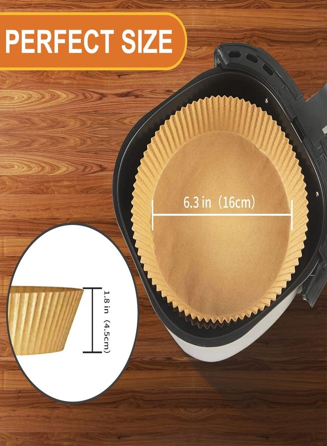 GOFFUGT Air Fryer Paper Liner, 100PCS Round, 6.3" Natural Parchment Paper for Air Fryer, Steamer, Microwave Etc - Image 2